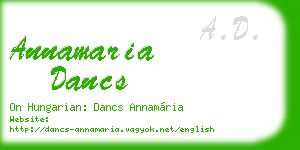 annamaria dancs business card